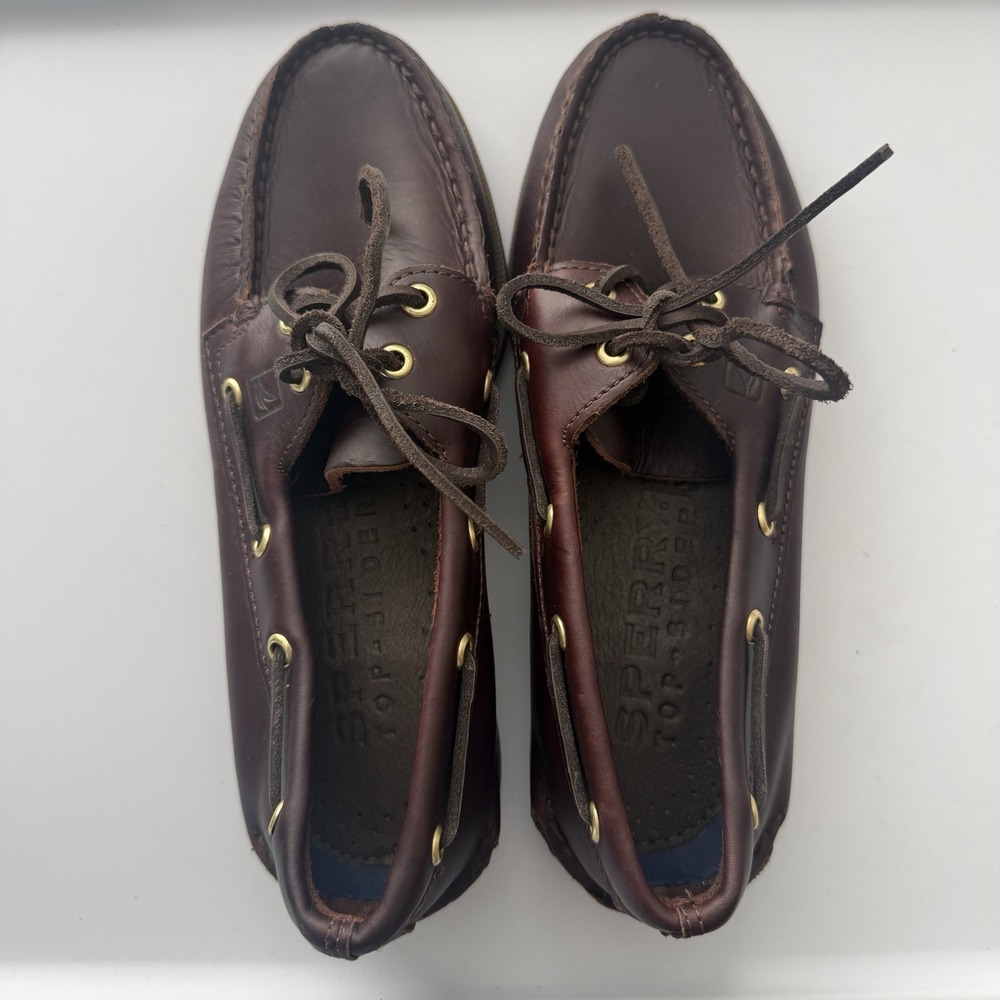 Sperry Authentic Original Boat Shoe Mens 6.5 Amaretto Leather 2-Eye 0195214